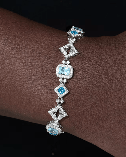 BRACELET MOISSANITE BLEU FROST.