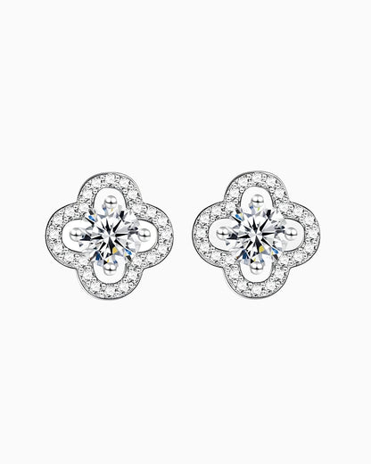 BOUCLES D'OREILLES CLOVER EN MOISSANITE.