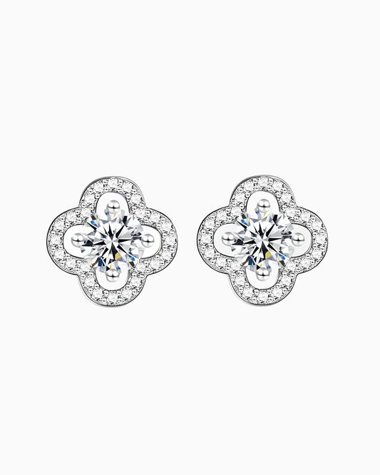 BOUCLES D'OREILLES CLOVER EN MOISSANITE.