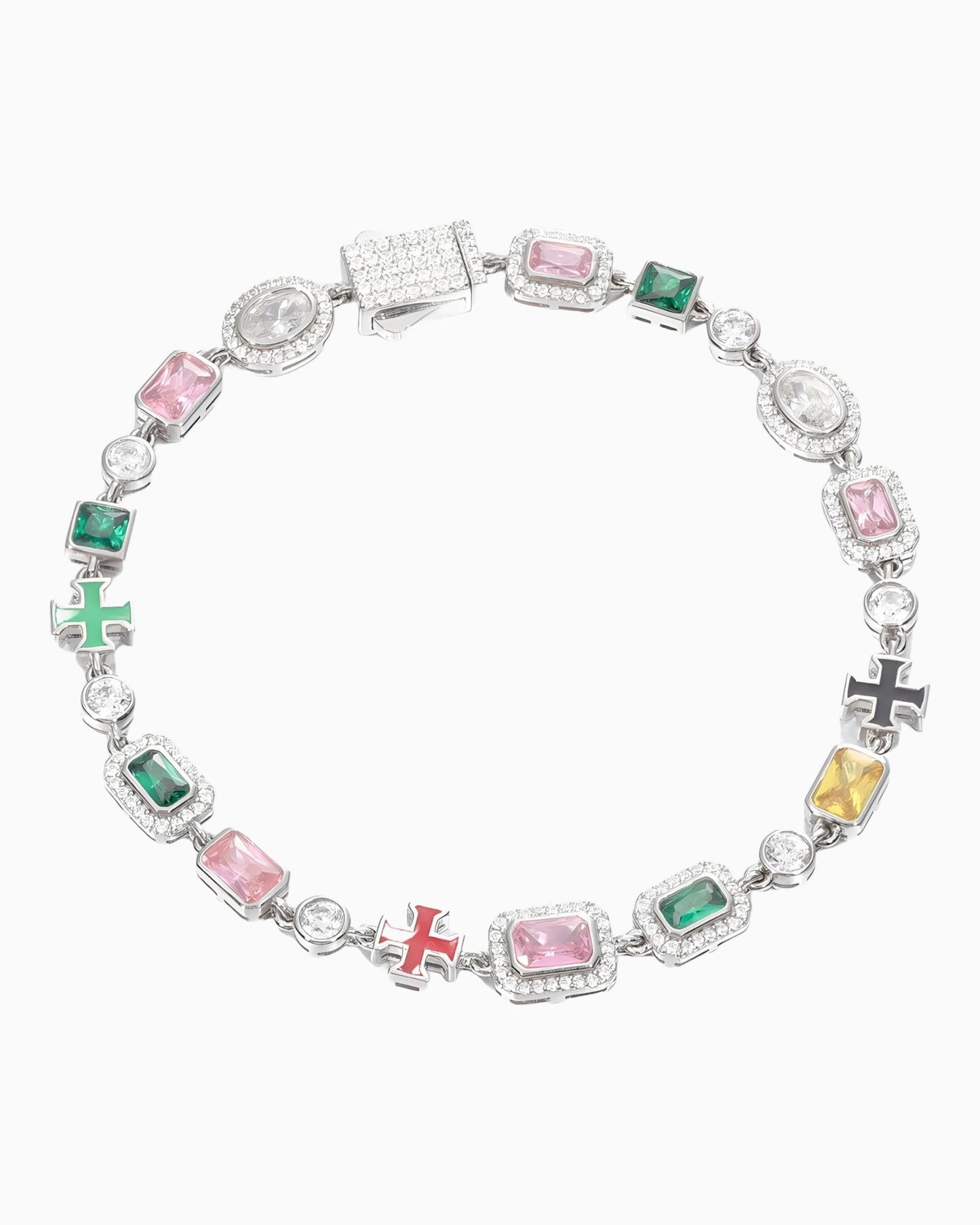 BRACELET CROIX EN MOISSANITE & GEMS.