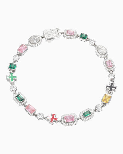 BRACELET CROIX EN MOISSANITE & GEMS.