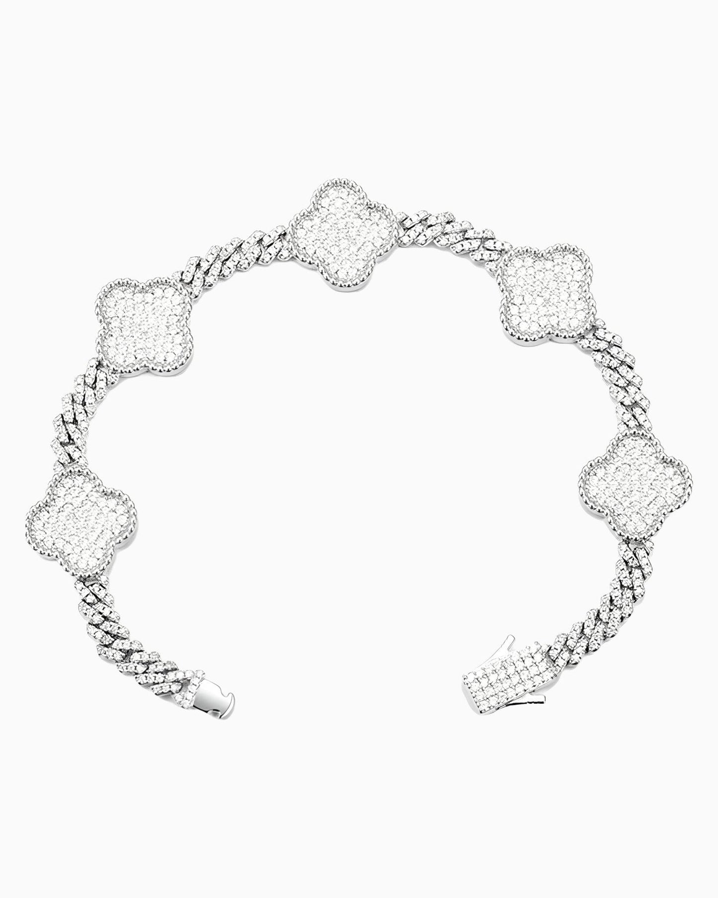 BRACELET CLOVER CUBAIN EN MOISSANITE.