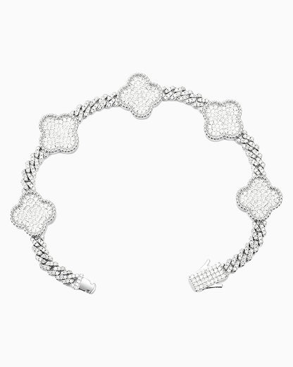 BRACELET CLOVER CUBAIN EN MOISSANITE.