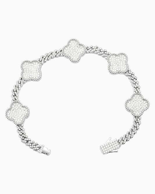 BRACELET CLOVER CUBAIN EN MOISSANITE.