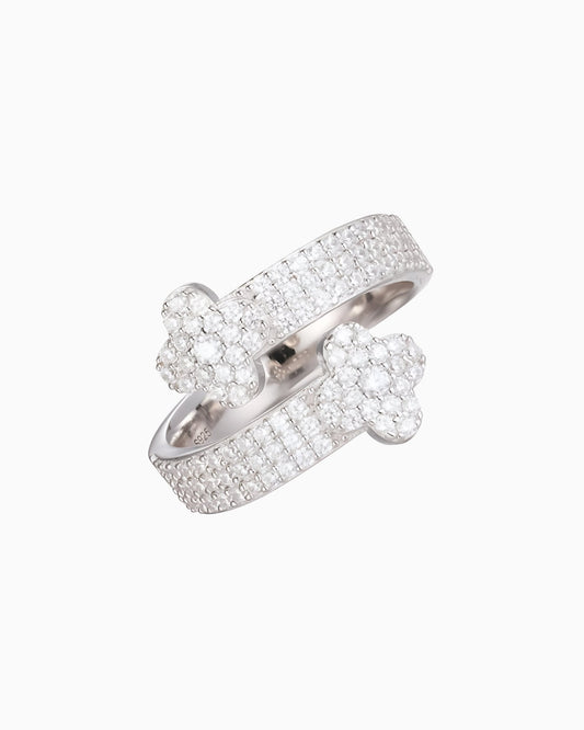 BAGUE EN CLOVER MOISSANITE.
