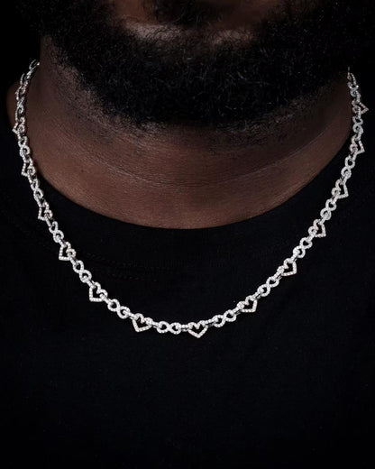 CHAÎNE DE CŒURS INFINIS EN MOISSANITE
