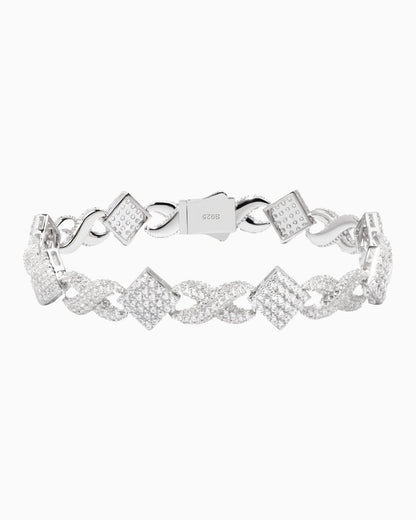 BRACELET RHOMBUS INFINITY EN MOISSANITE.