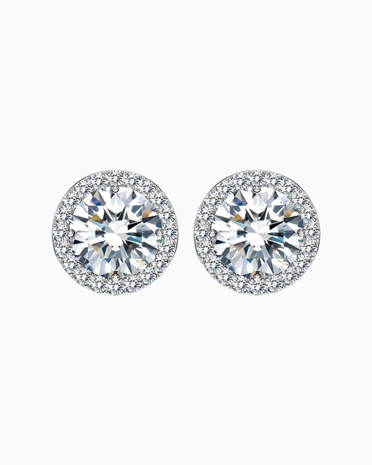 BOUCLES D'OREILLES ROYALES EN MOISSANITE.