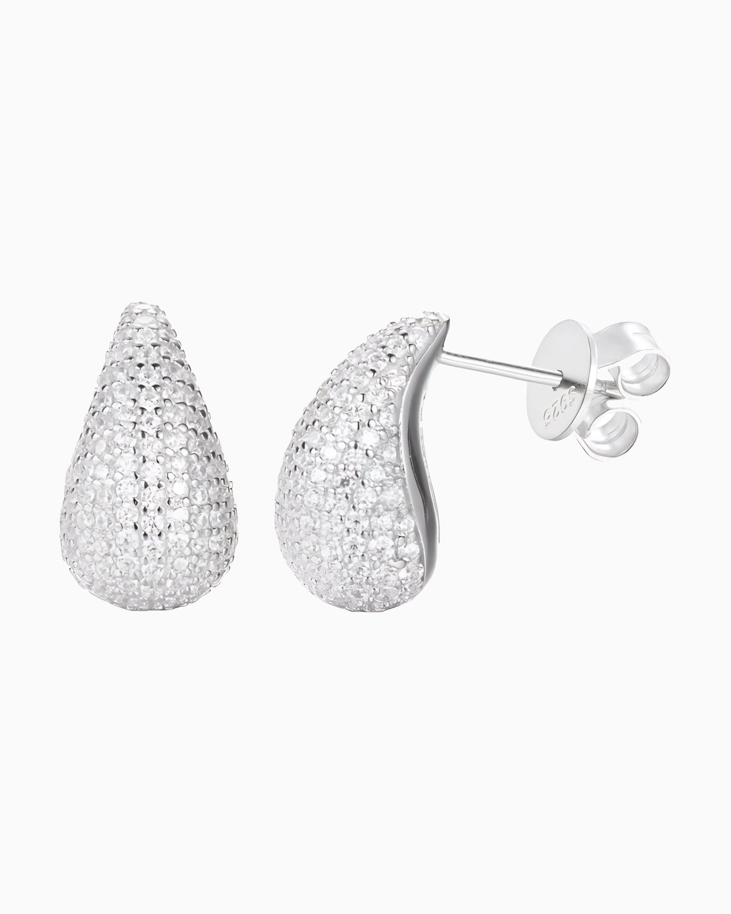 BOUCLES D'OREILLES EN MOISSANITE EN FORME DE GOUTTE.