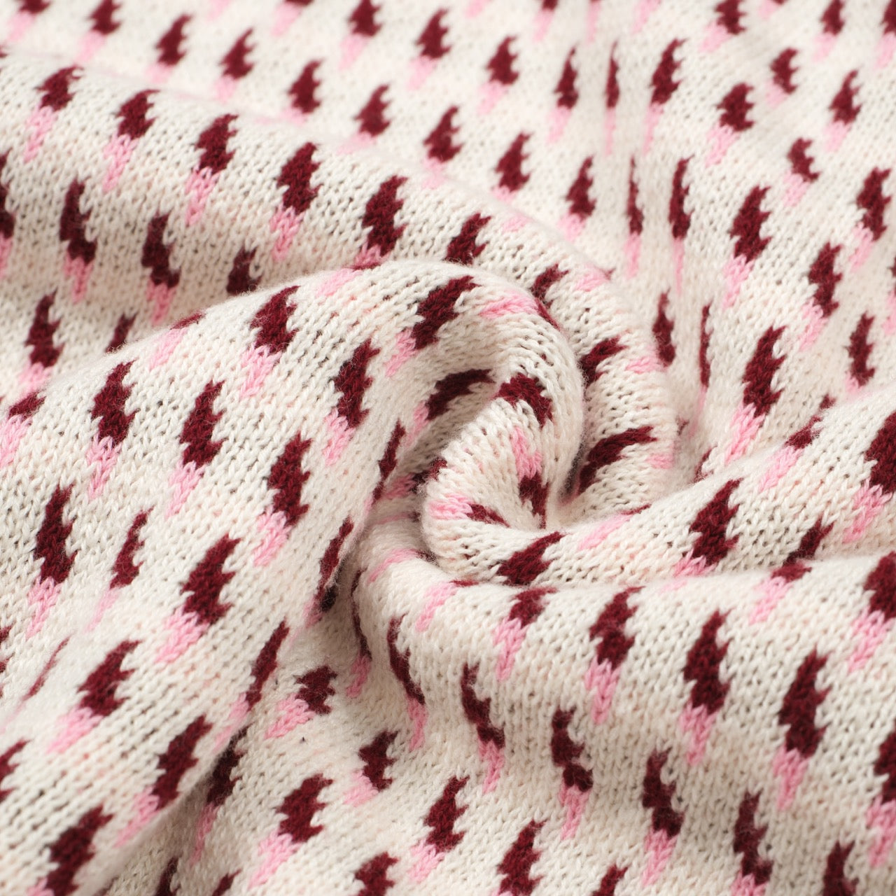 Polo en Tricot Crème pour Hommes des Années 60 – Motif Micro Bourgogne Style Rétro