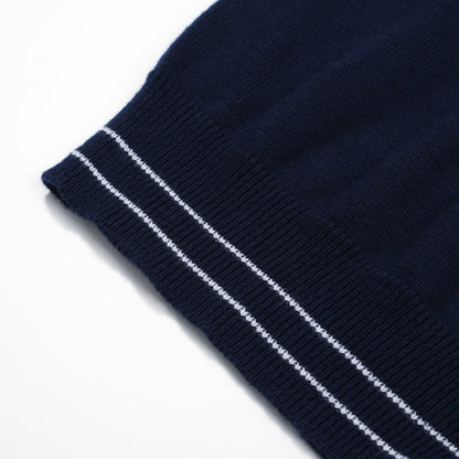 Veste Mod zippée pour hommes des années 60 – Marine avec bord blanc