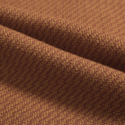 Cardigan Tricot Chevron des Années 60 pour Hommes – V-Neck Boutonné Marron & Rouille