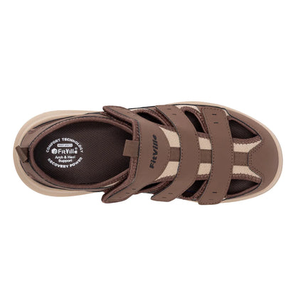 Sandales Homme Marron Respirantes Confort Semelle Caoutchouc