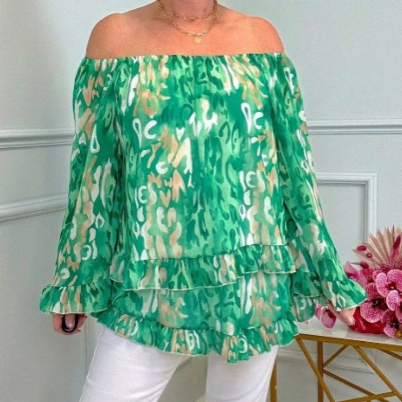 Lucinda | Blouse Drapée Hors-Épaule