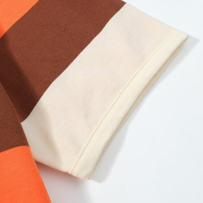 T-shirt rétro rayé coucher de soleil pour hommes – Style vintage des années 1970