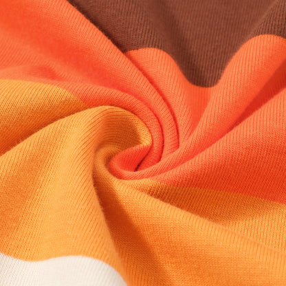 T-shirt rétro rayé coucher de soleil pour hommes – Style vintage des années 1970