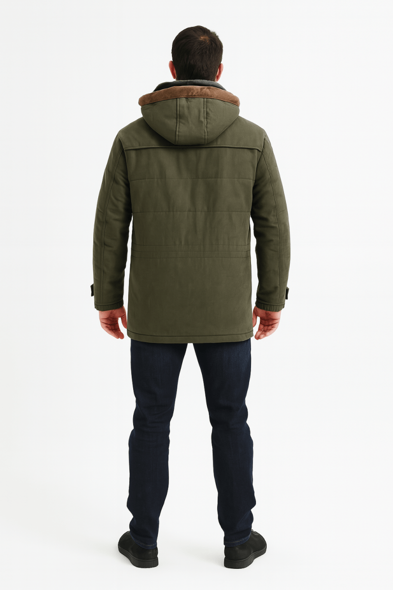 Veste d'hiver à capuche pour homme - veste polaire épaisse de taille moyenne