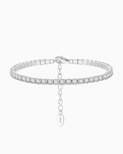 BRACELET GLACE BLANC. - 3MM